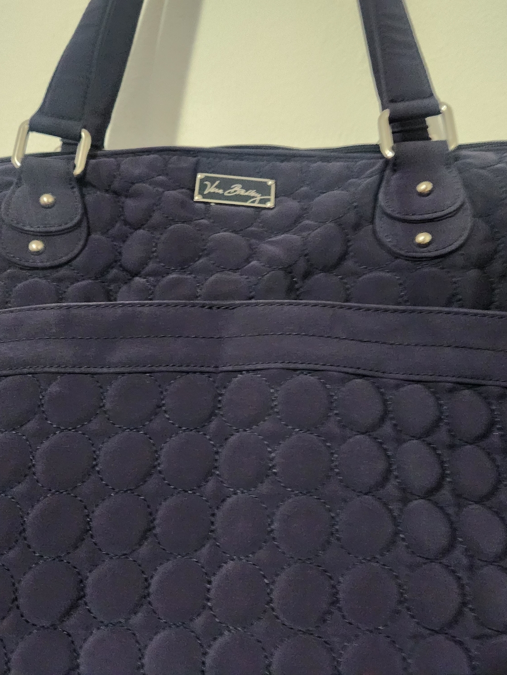 Vera Bradley Navy Quilted Tote Bag - Picture 3 of 10
